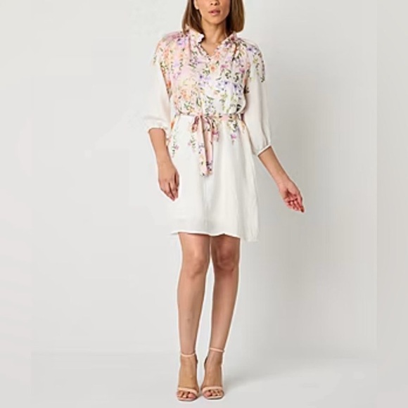 52Seven Dresses & Skirts - 52Seven elegant Floral White and Purple Women's Dress size 20W